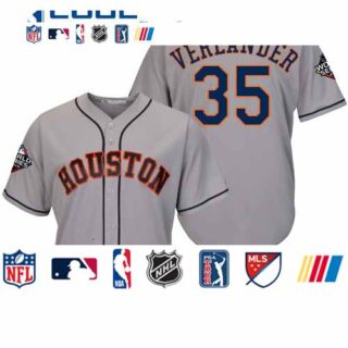 Astros #35 Justin Verlander Grey Cool Base 2019 World Series Bound Stitched Youth Baseball Jersey