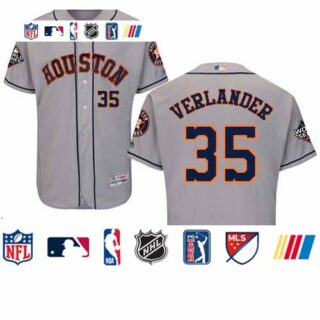 Astros #35 Justin Verlander Grey Flexbase Authentic Collection 2019 World Series Bound Stitched Baseball Jersey