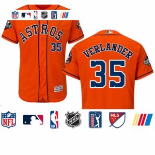 Astros #35 Justin Verlander Orange Flexbase Authentic Collection 2019 World Series Bound Stitched Baseball Jersey