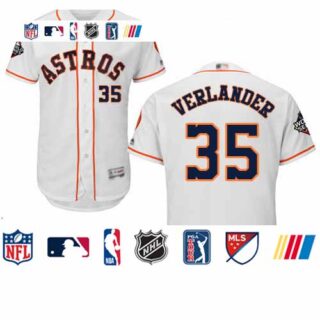 Astros #35 Justin Verlander White Flexbase Authentic Collection 2019 World Series Bound Stitched Baseball Jersey