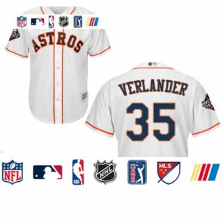 Astros #35 Justin Verlander White New Cool Base 2019 World Series Bound Stitched Baseball Jersey