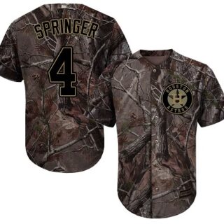 Astros #4 George Springer Camo Realtree Collection Cool Base Stitched Youth Baseball Jersey