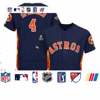 Astros #4 George Springer Navy Blue Flexbase Authentic Collection 2019 World Series Bound Stitched Baseball Jersey