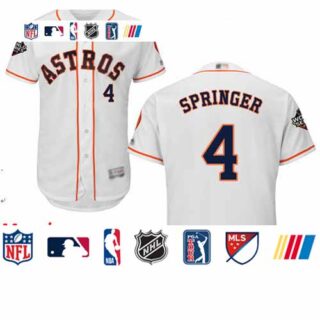 Astros #4 George Springer White Flexbase Authentic Collection 2019 World Series Bound Stitched Baseball Jersey