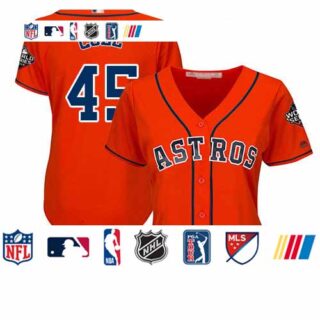Astros #45 Gerrit Cole Orange Alternate 2019 World Series Bound Women's Stitched Baseball Jersey