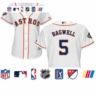 Astros #5 Jeff Bagwell White Home 2019 World Series Bound Women's Stitched Baseball Jersey