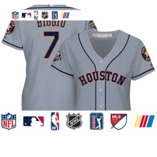 Astros #7 Craig Biggio Grey Road 2019 World Series Bound Women's Stitched Baseball Jersey