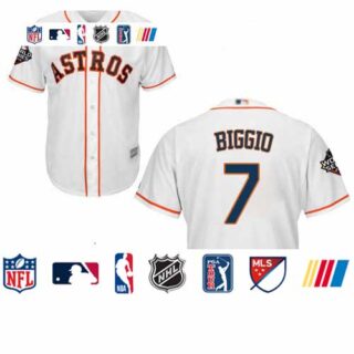 Astros #7 Craig Biggio White Cool Base 2019 World Series Bound Stitched Youth Baseball Jersey
