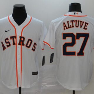 Astros 27 Jose Altuve White 2020 Nike Cool Base Jersey