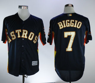 Astros 7 Craig Biggio Navy 2018 Gold Program Cool Base Jersey