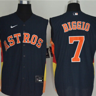 Astros 7 Craig Biggio Navy Nike Cool Base Sleeveless Jersey