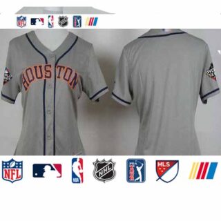 Astros Blank Grey Road 2019 World Series Bound Women's Stitched Baseball Jersey