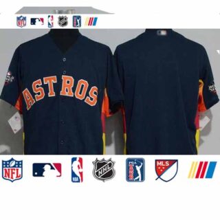 Astros Blank Navy Blue New Cool Base 2019 World Series Bound Stitched Baseball Jersey