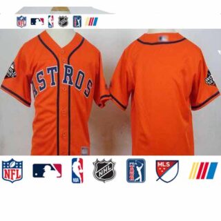 Astros Blank Orange Cool Base 2019 World Series Bound Stitched Youth Baseball Jersey