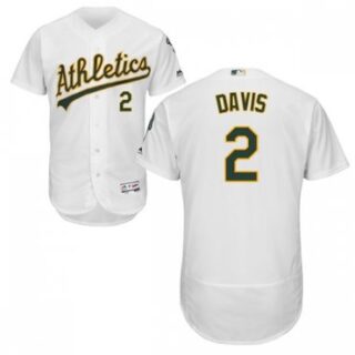 Athletics 2 Khris Davis White Flexbase Jersey