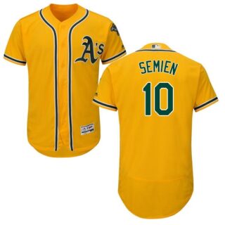 Athletics #10 Marcus Semien Gold Flexbase Authentic Collection Stitched Baseball Jersey