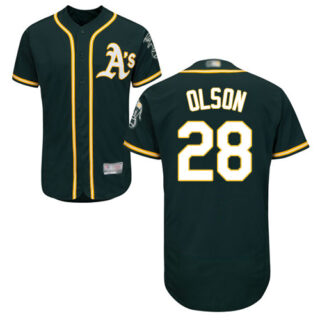 Athletics #28 Matt Olson Green Flexbase Authentic Collection Stitched Baseball Jersey