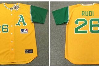 Athletics 26 Joe Rudi Yellow 1969'S Throwback Cool Base Jersey