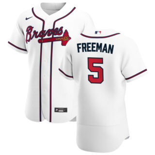 Atlanta Braves #5 Freddie Freeman Men's Nike White Home 2020 Authentic Player MLB Jersey