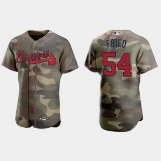 Atlanta Braves #54 Max Fried Men's Nike 2021 Armed Forces Day Authentic MLB Jersey -Camo