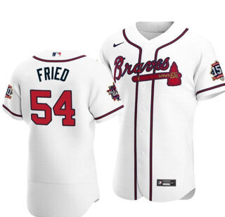 Atlanta Braves #54 Max Fried White Flexbase Jersey