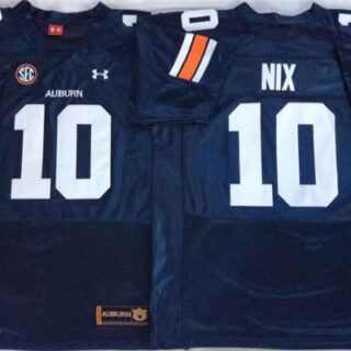 Auburn Tigers 10 Bo Nix Navy College Football Jersey
