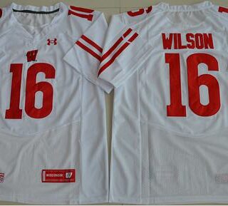 Badgers #16 Russell Wilson White Under Armour Stitched NCAA Jersey$49.00$22.50