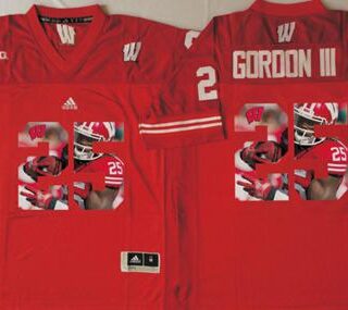 Badgers #25 Melvin Gordon III Red Player Fashion Stitched NCAA Jersey