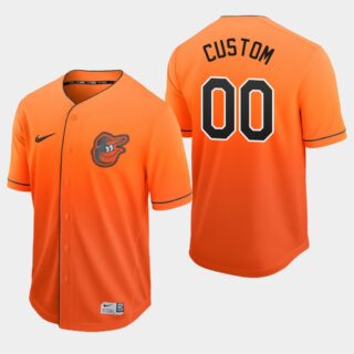 Baltimore Orioles Custom Orange Fade Authentic Jersey