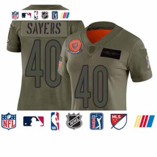 Bears #40 Gale Sayers Camo Women's Stitched Football Limited 2019 Salute to Service Jersey