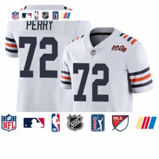 Bears #72 William Perry White Alternate Men's Stitched Football Vapor Untouchable Limited 100th Season Jersey