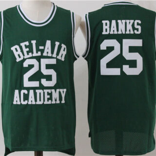 Bel-Air Academy 25 Carlton Banks Green Stitched Movie Jersey