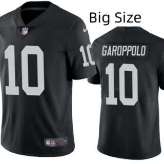 Big size Men's Las Vegas Raiders #10 Jimmy Garoppolo Black Vapor Untouchable Stitched Football Jersey
