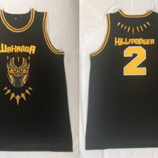 Black Panther Wakanda 2 Erik Hillmonger Black Stitched Movie Basketball Jersey