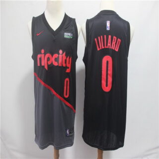Blazers 0 Damian Lillard Black 2018-19 City Edition Nike Swingman Jersey