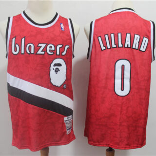 Blazers 0 Damian Lillard Red 2018-19 Hardwood Classics Jersey