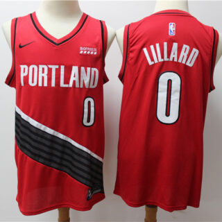Blazers 0 Damian Lillard Red City Edition Nike Swingman Jersey