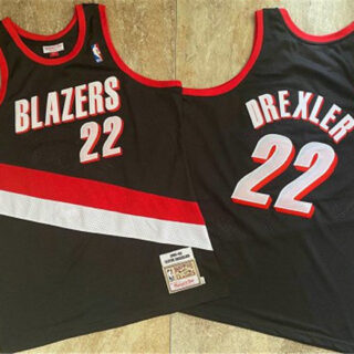 Blazers 22 Clyde Drexler Black 1991-92 Hardwood Classics Swingman Jersey