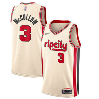 Blazers #3 C.J. McCollum Cream Basketball Swingman City Edition 2019 20 Jersey