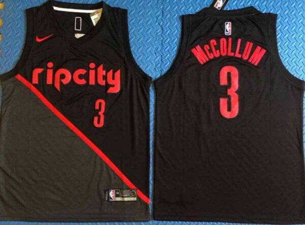 Blazers 3 C.J. McCollum Black City Edition Nike Swingman Jersey