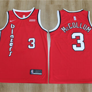 Blazers 3 C.J. McCollum Red Nike Swingman Jersey