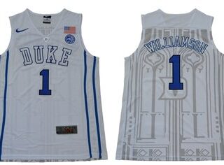 Blue Devils #1 Zion Williamson White Basketball Elite Stitched NCAA Jersey