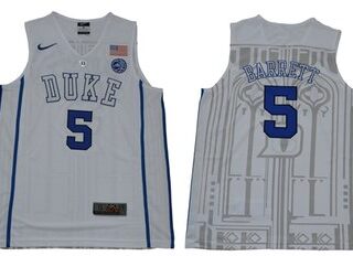 Blue Devils #5 R.J. Barrett White Basketball Elite Stitched NCAA Jersey