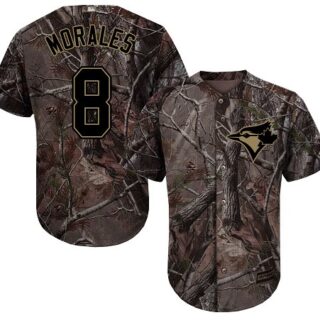 Blue Jays #8 Kendrys Morales Camo Realtree Collection Cool Base Stitched Baseball Jersey