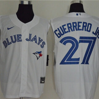 Blue Jays 27 Vladimir Guerrero Jr. White Nike Cool Base Sleeveless Jersey