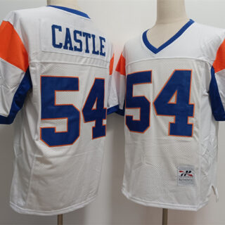 Blue Mountain State #54 Thad Castle White Stitched Football Jersey