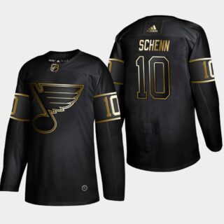 Blues 10 Brayden Schenn Black Gold Adidas Jersey