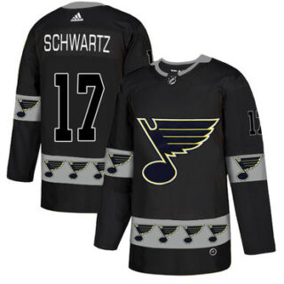 Blues 17 Jaden Schwartz Black Team Logos Fashion Adidas Jersey