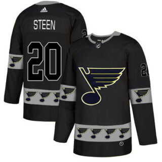 Blues 20 Alexander Steen Black Team Logos Fashion Adidas Jersey