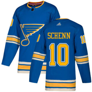 Blues #10 Brayden Schenn Blue Alternate Authentic Stitched Hockey Jersey